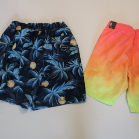 Boys 2PC Lot Hurley Assorted Swim Trunk Shorts Sz S (Neon Colored one is NWT) - Picture 3 of 6